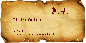 Mitiu Arion névjegykártya